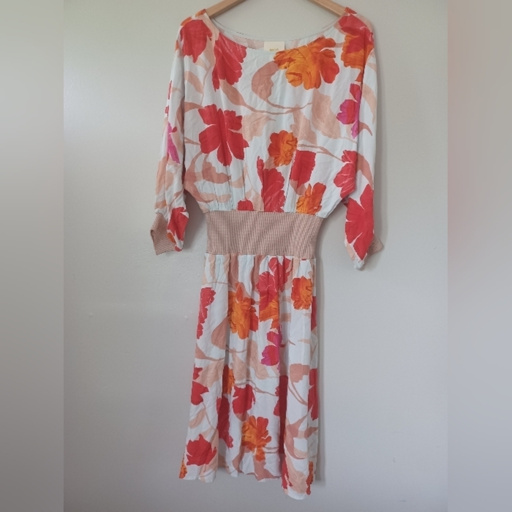 Anthropologie Maeve Gemma Multi Floral Midi Dress